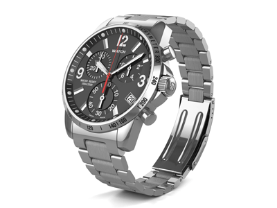 Beautiful brushed stainless steel men's diving watch